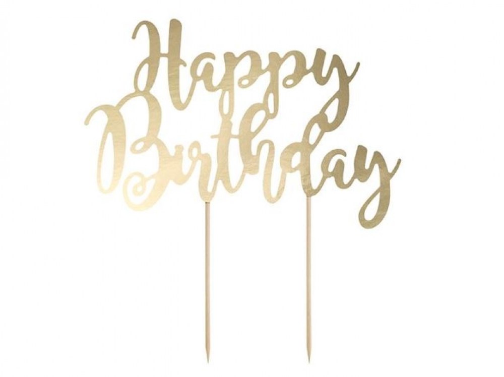 Zápich Happy Birthday zlatá Ollies